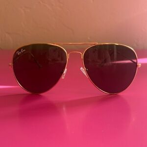 Ray-Ban Gold Frame Aviator Sunglasses